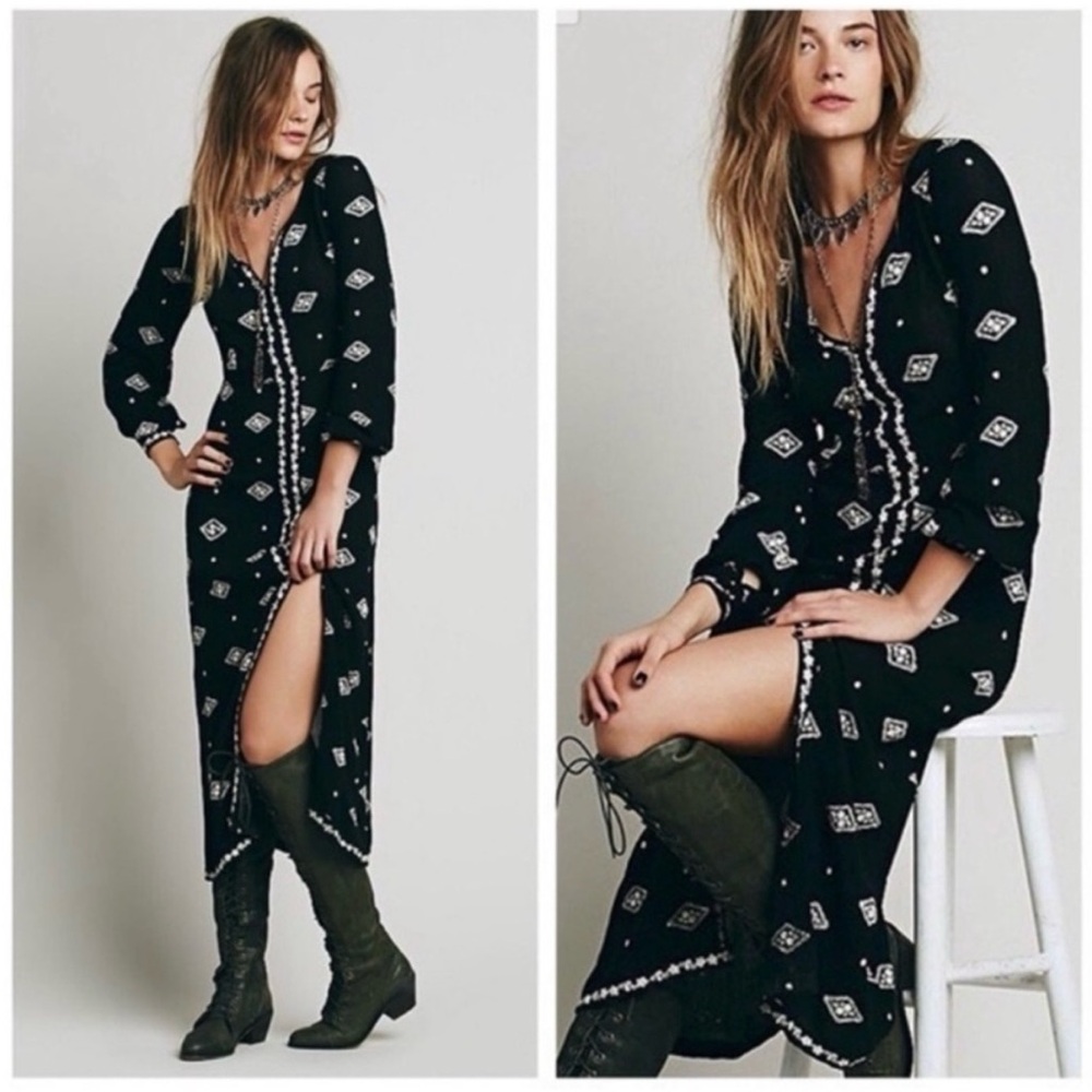 SOLD - BNWT | Free People | Lily of the Valley Maxi Dress | Black/White | Size M - Picture 1 of 10